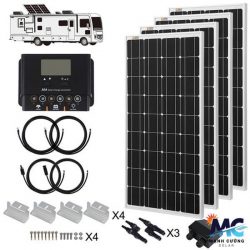 Bộ dụng cụ năng lượng mặt trời 400 Watt 12 Volt Mono với bộ điều khiển sạc PWM 30A